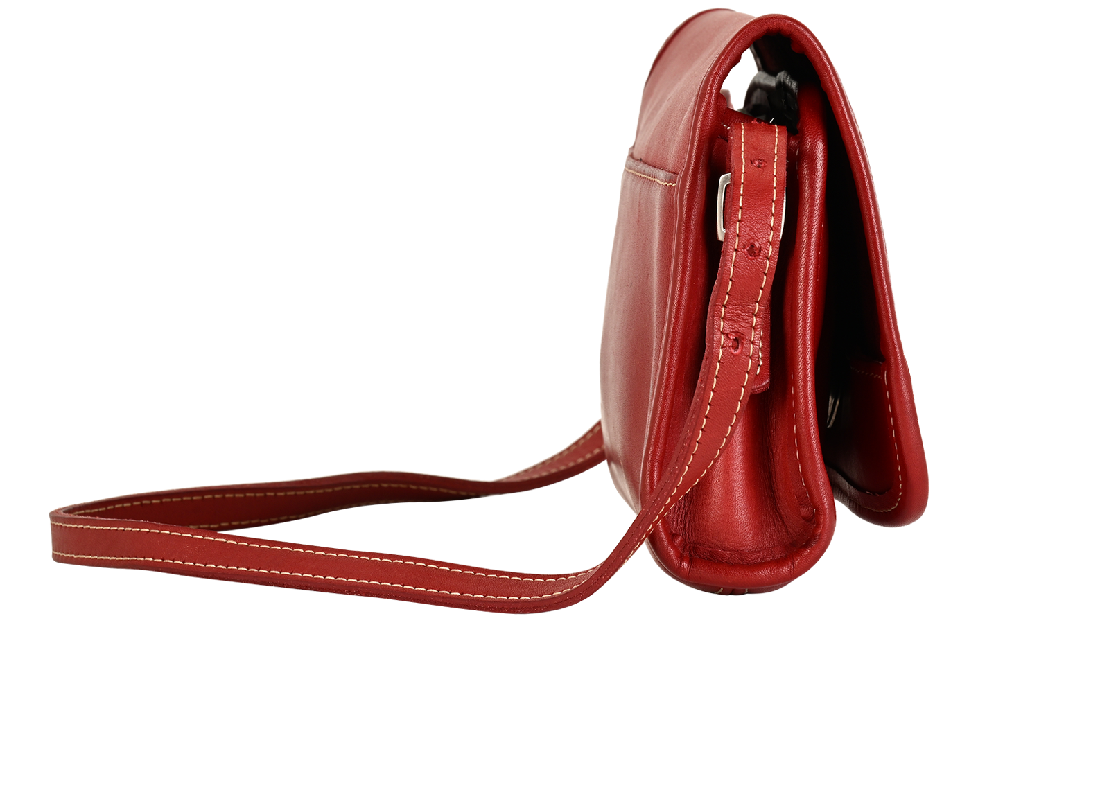 Vintage Crossbody, &pound;70, Handbags, Red, Leather, Side view